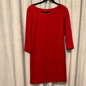 Banana Republic Vibrant Red Long Sleeve Dress